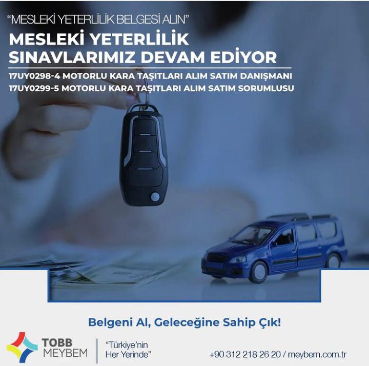  MOTORLU KARA TAŞITLARI ALIM SATIM SORUMLUSU SEVİYE  5 SINAVI 